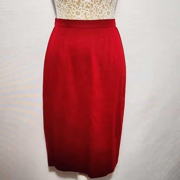 Talbots Women's Size 4 Red Linen Blend Short Sleeve Pencil Skirt Suit Office - Picture 11 of 16